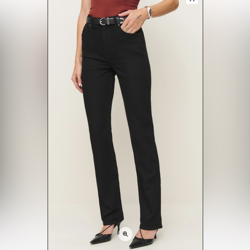 Reformation Black Straight Leg Jeans
